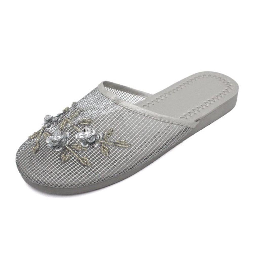 NWT BoBee Mesh Floral Sequin Slippers